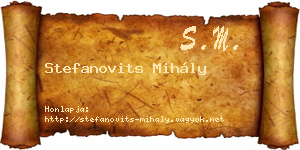 Stefanovits Mihály névjegykártya